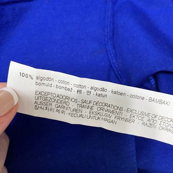 zara womens royal blue pearl tank top medium - Picture 5 of 6